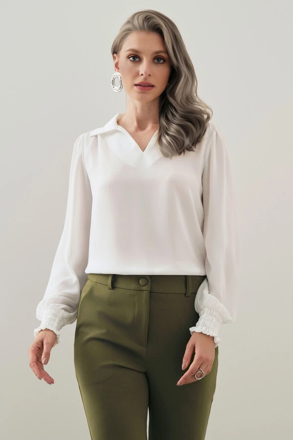 Blusa Manga Longa Punho Lastex Gola Polo Deocte V