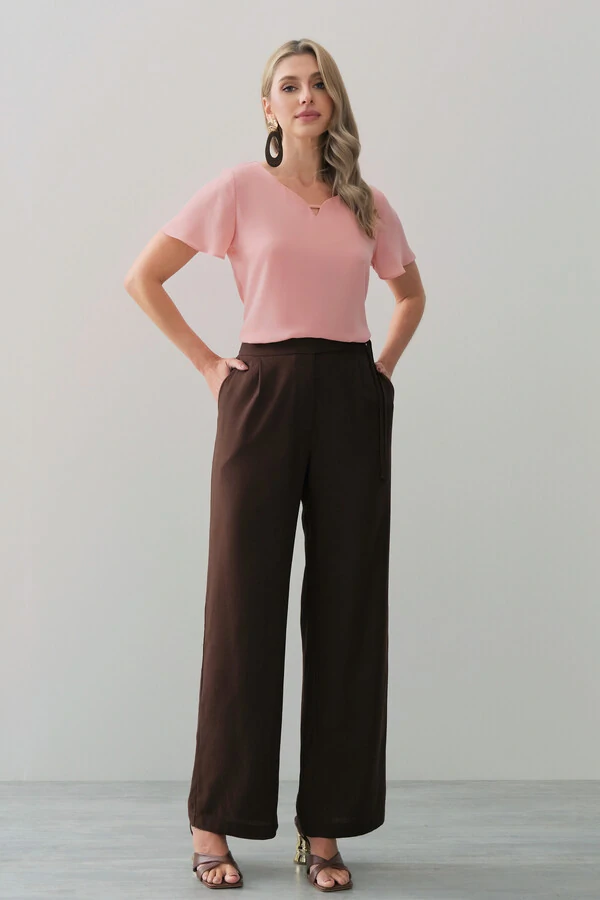 Blusa Manga Evasé Decote Cavado