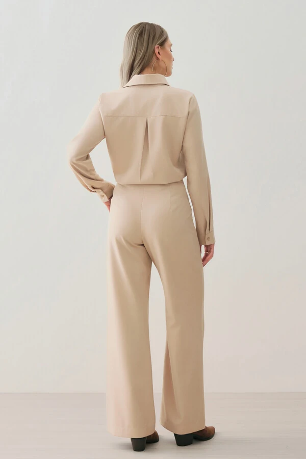 Conjunto de Alfaiataria de Camisa Manga Longa e Calça Reta