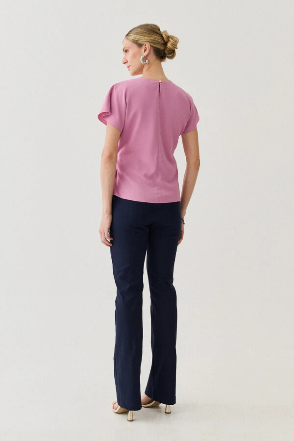 Blusa Manga Morcego Evasê Cinto Embutido