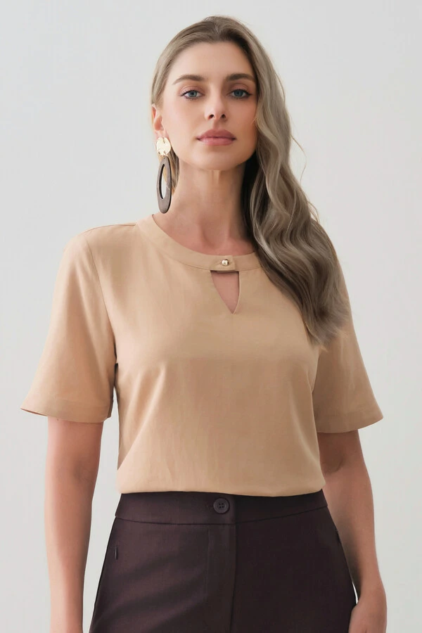 Blusa Decote Redondo Gota Gold
