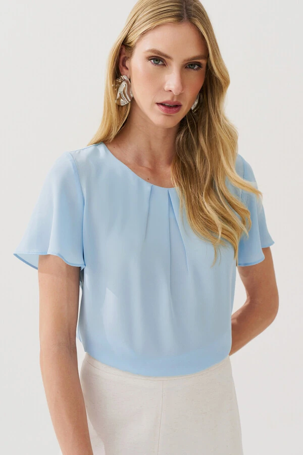 Blusa Decote Pregas