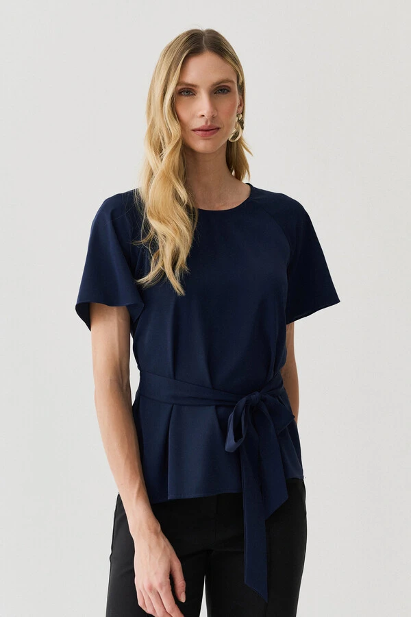 Blusa Manga Raglan Cinto Embutido