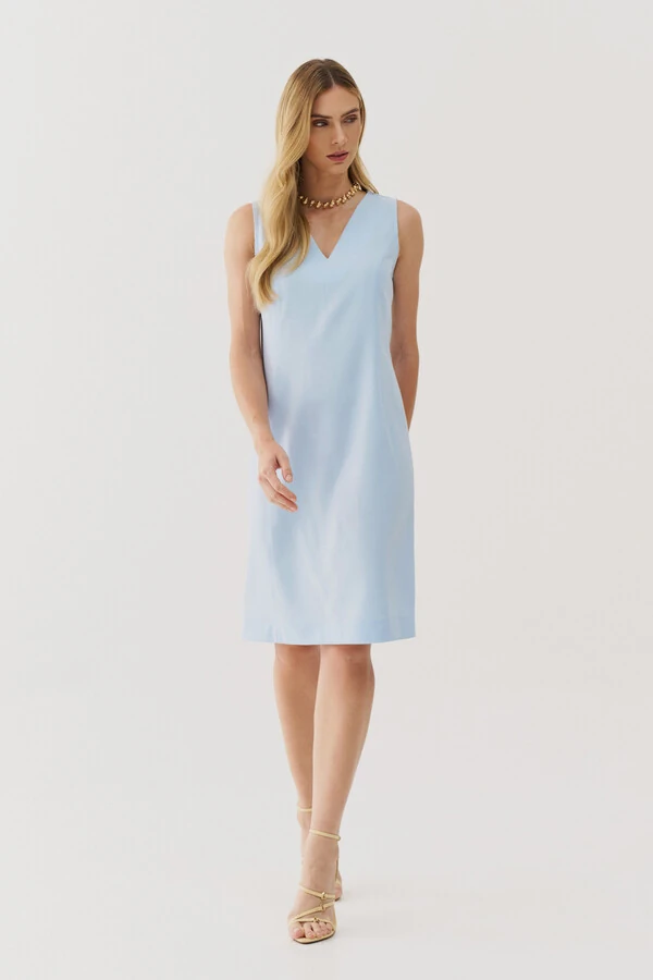 Vestido Regata de Alfaiataria Decote V Recortes