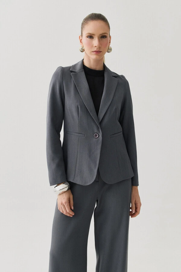 Blazer de Alfaiataria Bolso Embutido