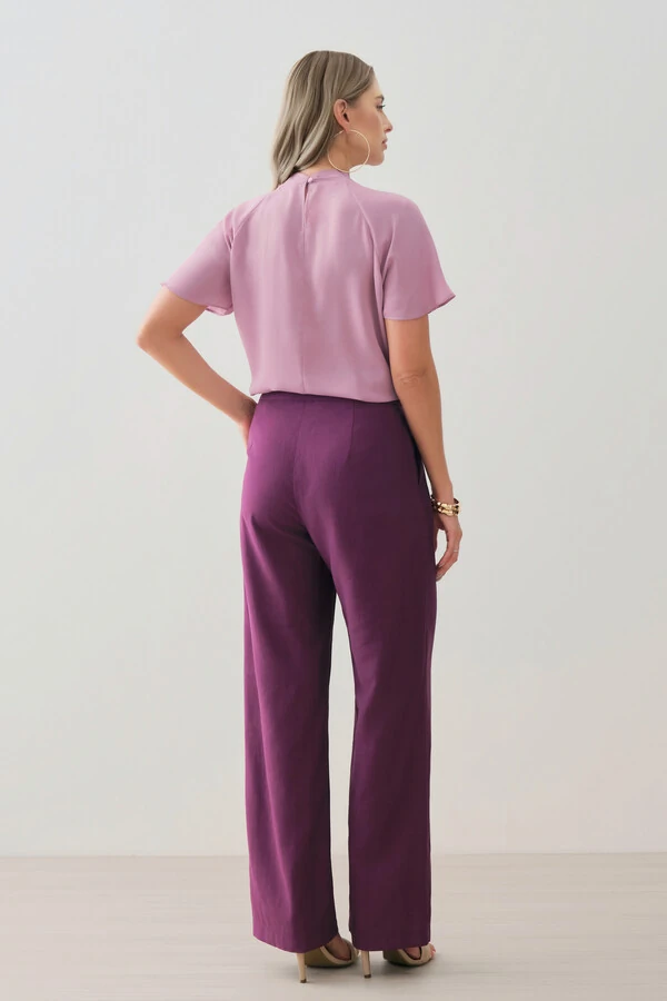 Blusa Manga Ralgan Gola Baixa Torcida Decote Gota Franzido