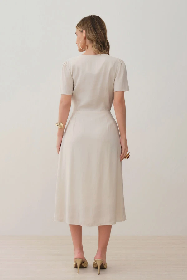 Vestido Midi Leve Transpasse Gold