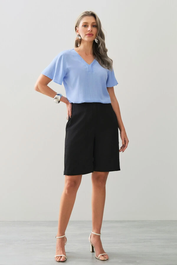 Blusa Decote V Pregas