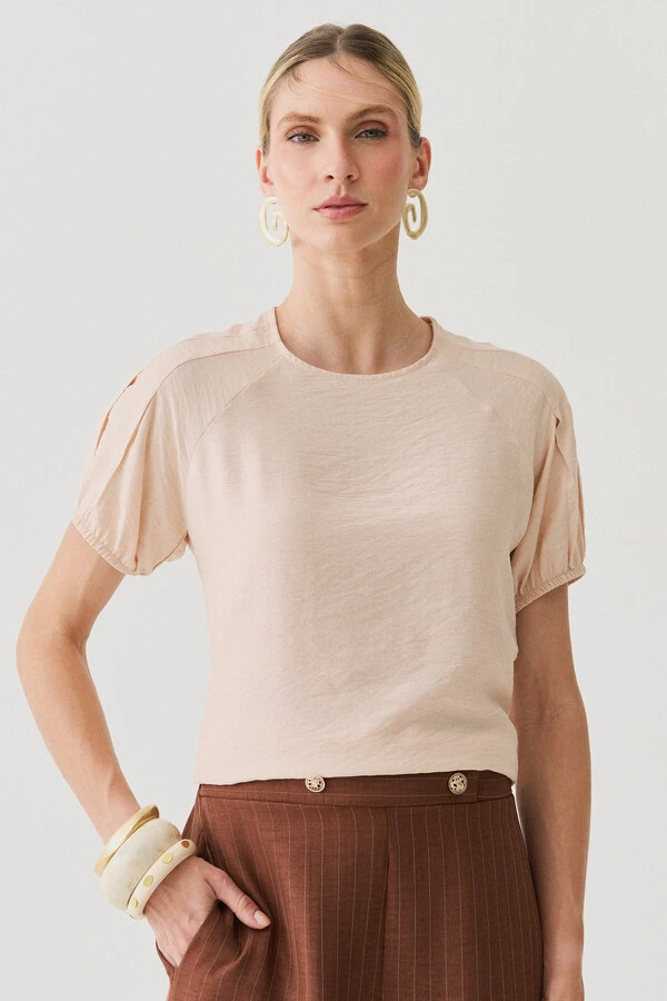 Blusa Manga Raglan Pregas Elástico