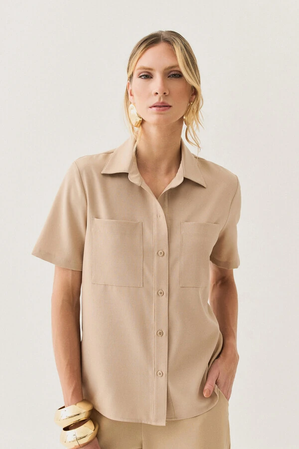 Camisa de Alfaiataria Bolso
