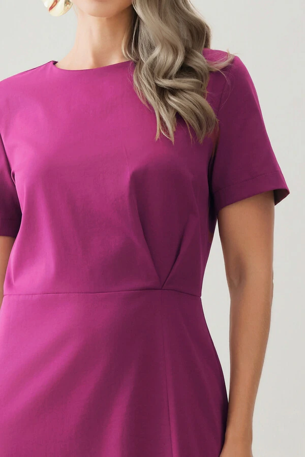 Vestido Midi Assimétrico Cintura Prega