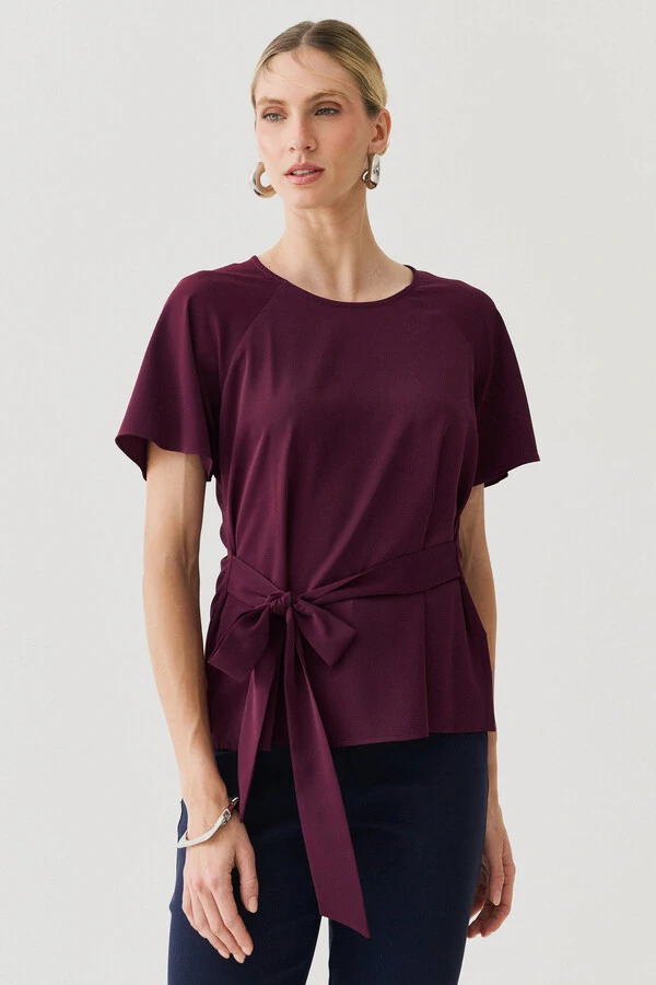 Blusa Manga Raglan Cinto Embutido