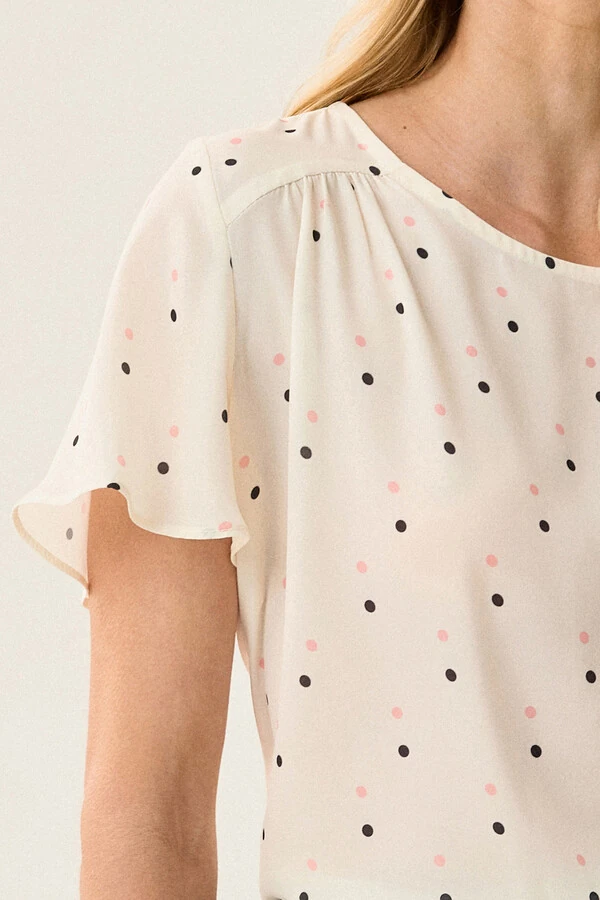 Blusa Poa Ombro Franzido