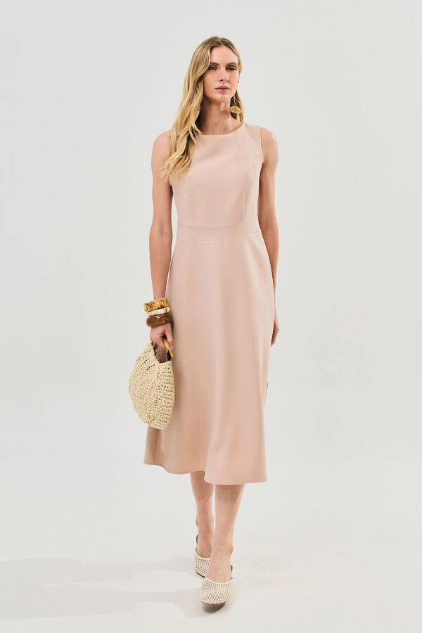 Vestido Midi Regata de Alfaiataria Recortes