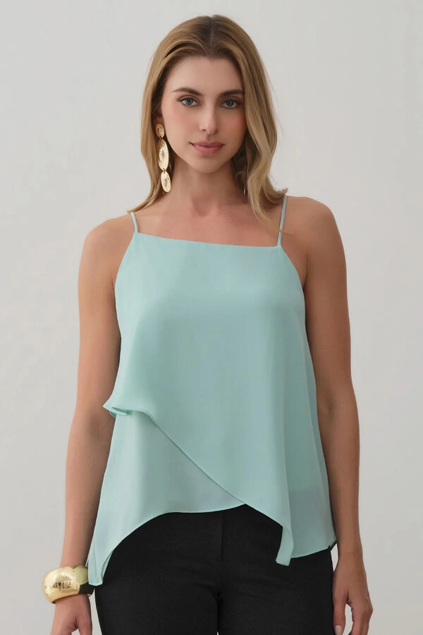 Blusa Dupla Transpassada de Alcinha Fina