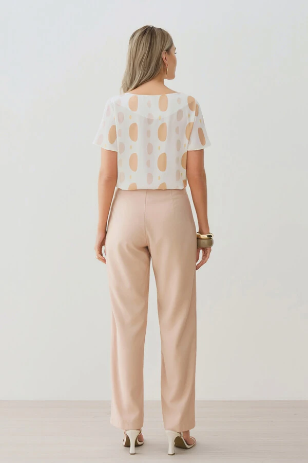 Blusa Abstrata Decote Canoa