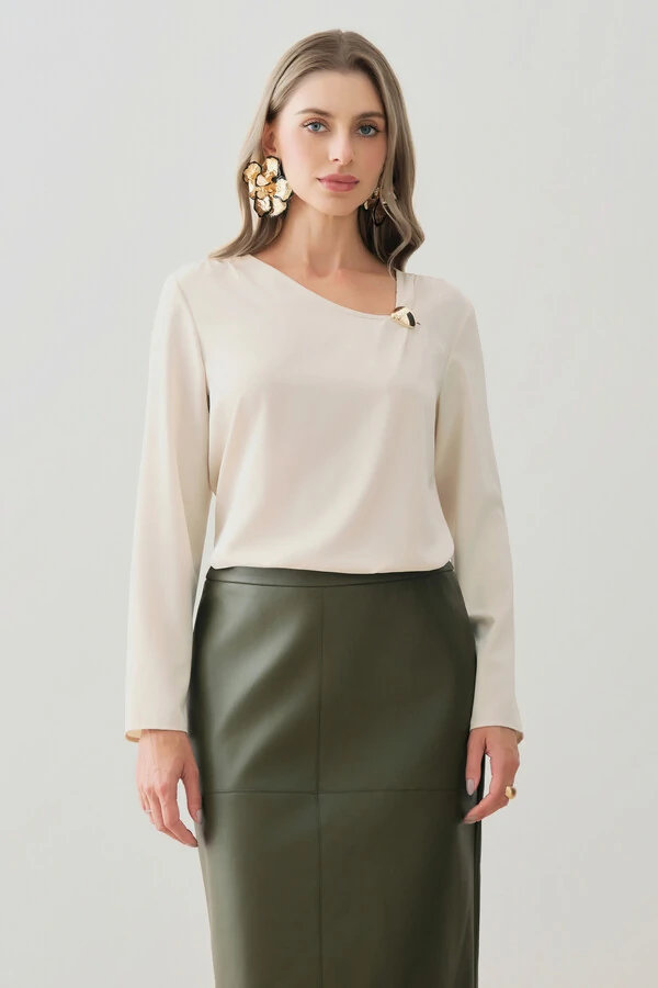 Blusa Decote V Assimétrico Gold