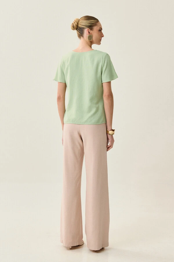 Blusa Decote V Preguinhas Triple