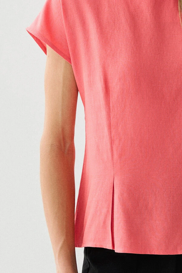 Blusa Acinturada Manga Morcego Pregas