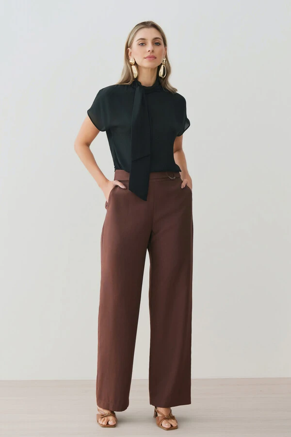 Blusa Manga Morcego Gola de Laço