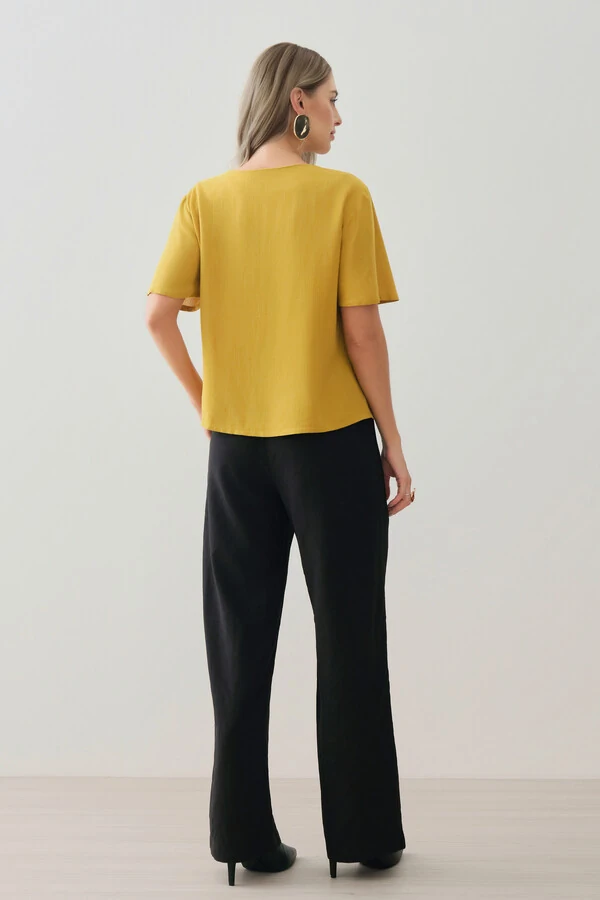 Blusa Prega Botões Gold Double