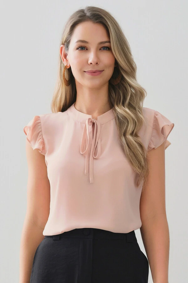 Regata Gola Baixa Laço Ombro Babado