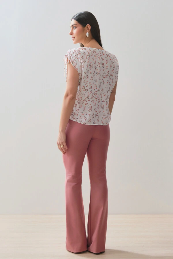 Regata Ombro Amblo Laço Puxante Floral
