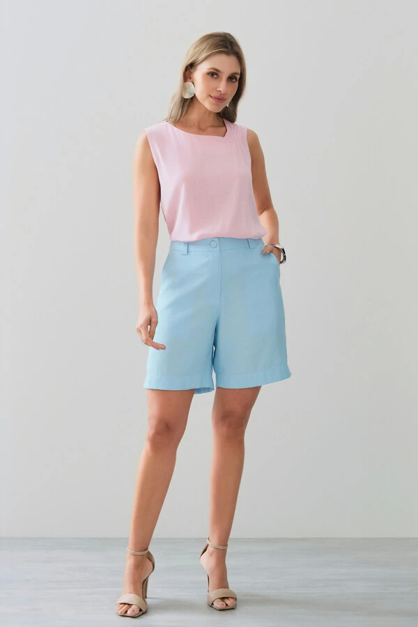 Regata Assimétrica Decote V Ombro Pregas