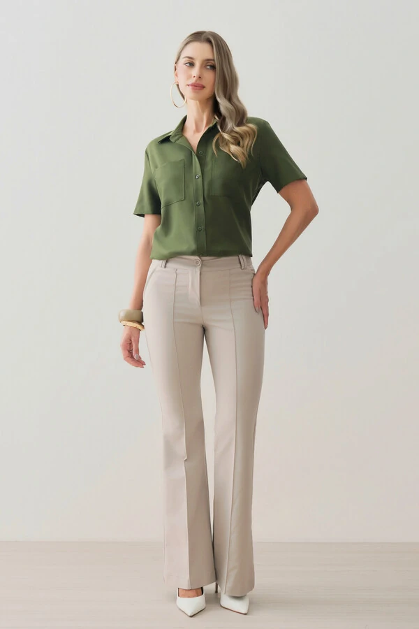 Camisa de Alfaiataria Bolso