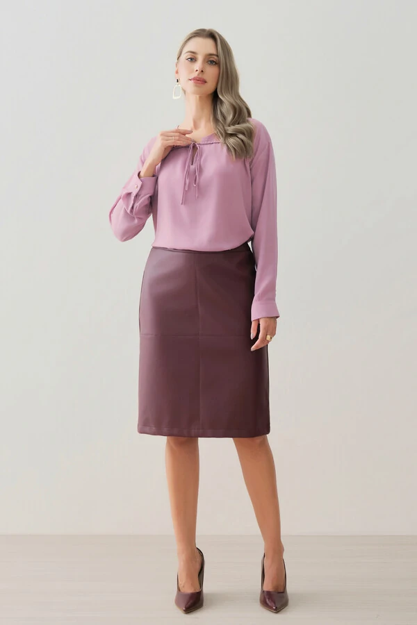 Blusa Manga Longa Punho Gold Decote Cavado Laço Puxante