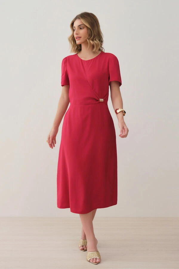 Vestido Midi Leve Transpasse Gold