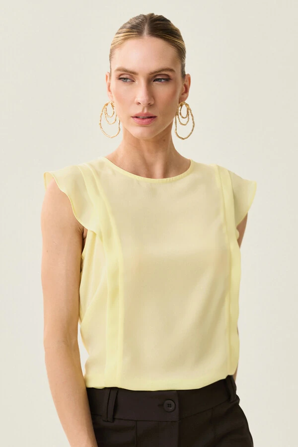 Regata Ombro Babado Prega