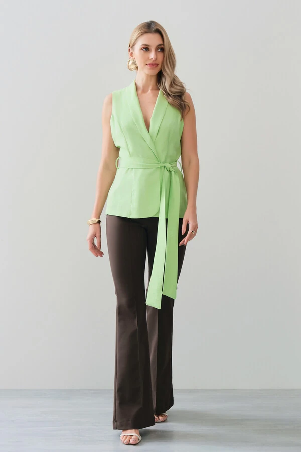 Colete Gola de Blazer Cinto