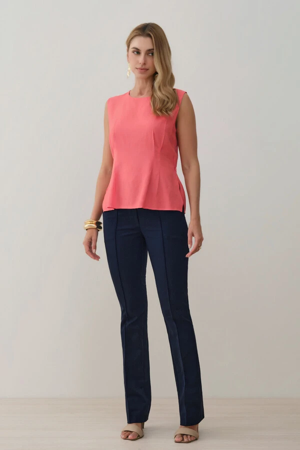 Calça Flare de Alfaitaria Double Passantes Triple Nervura