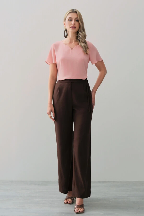 Blusa Manga Evasé Decote Cavado
