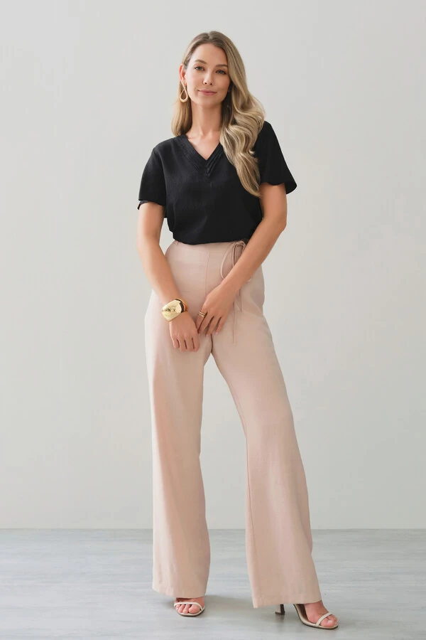 Blusa Decote V Preguinhas Triple