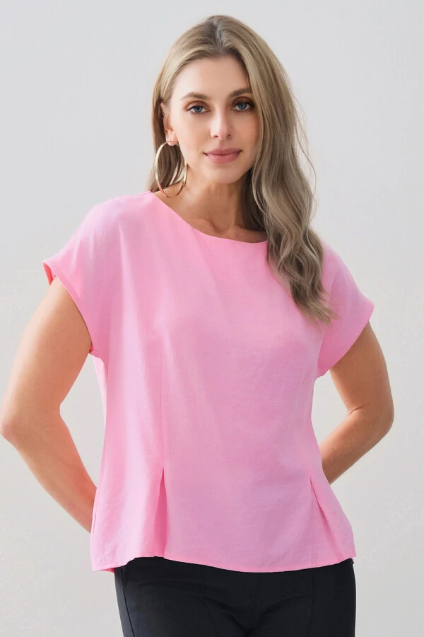 Blusa Acinturada Manga Morcego Pregas