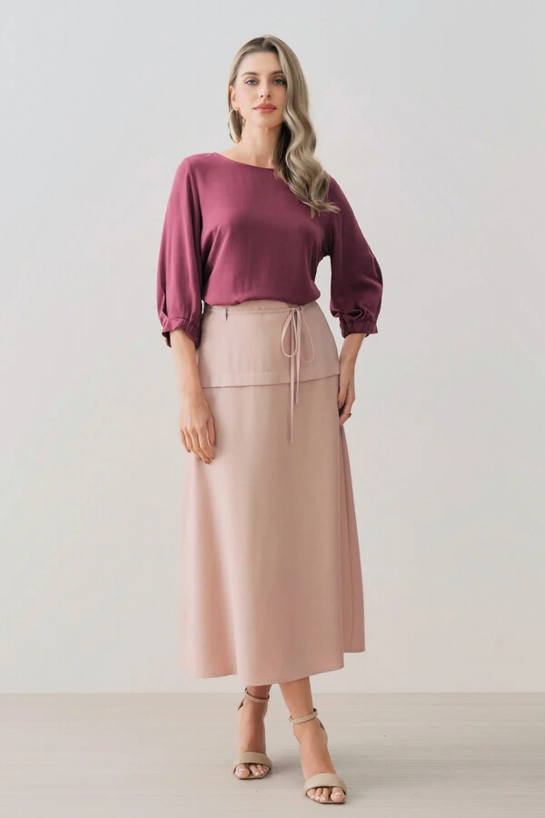 Blusa Manga 3/4 Elástico Pregas