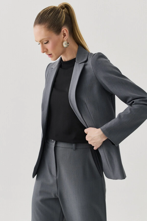 Blazer de Alfaiataria Bolso Embutido