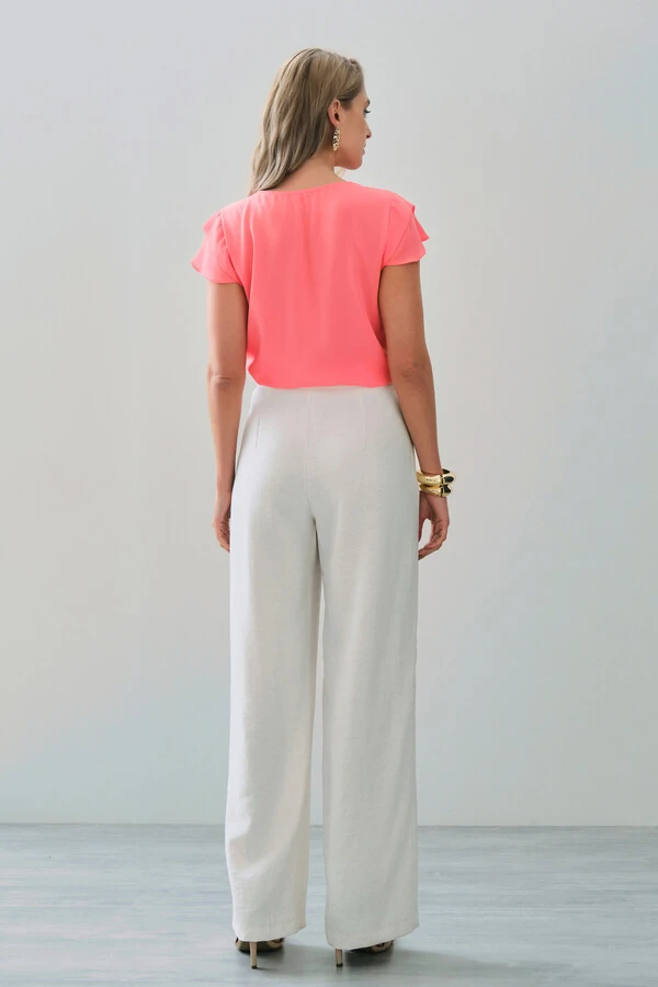 Blusa Manga Tulipa Decote V