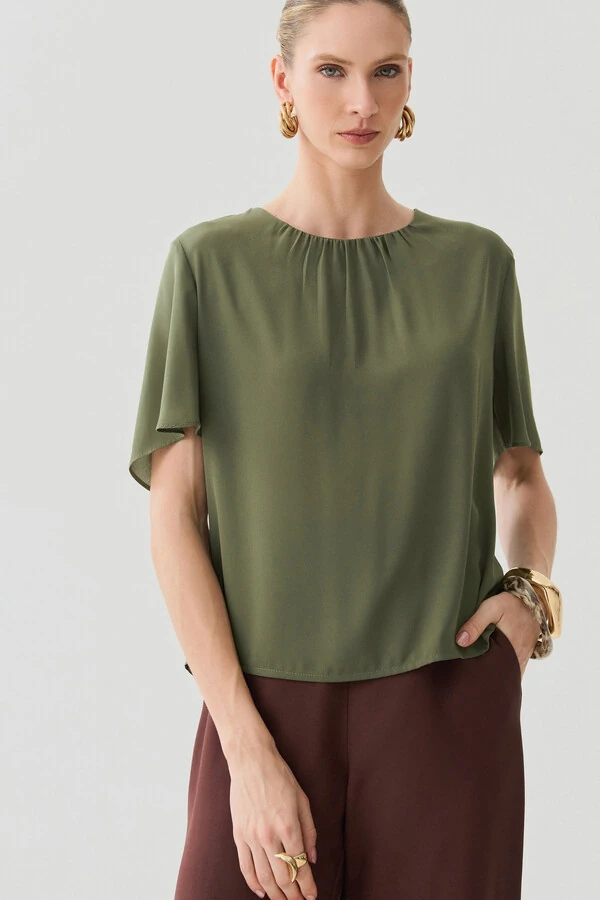 Blusa Decote Franizido