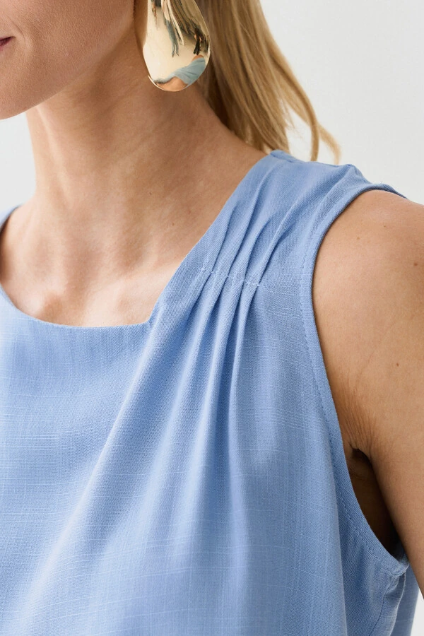 Regata Assimétrica Decote V Ombro Pregas