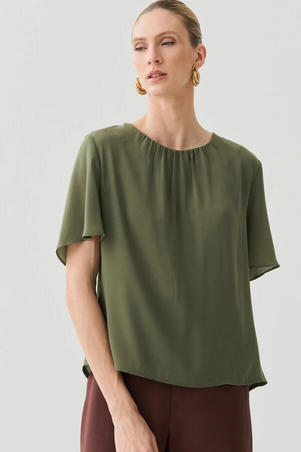 Blusa Decote Franizido