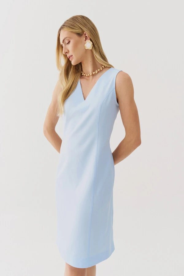 Vestido Regata de Alfaiataria Decote V Recortes