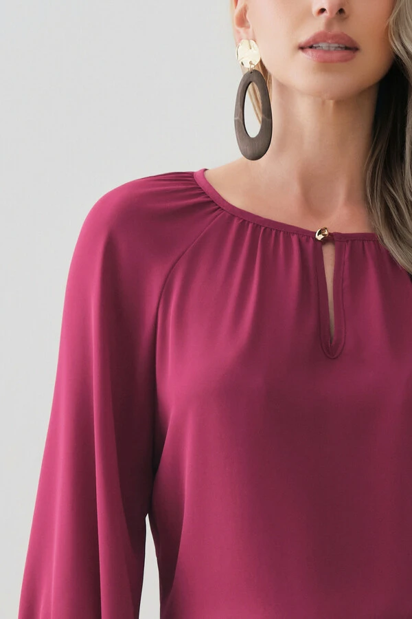 Blusa Manga 3/4 Raglan Decote Gota Gold