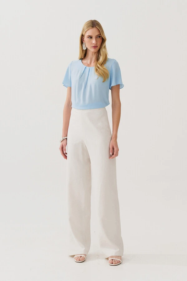 Blusa Decote Pregas