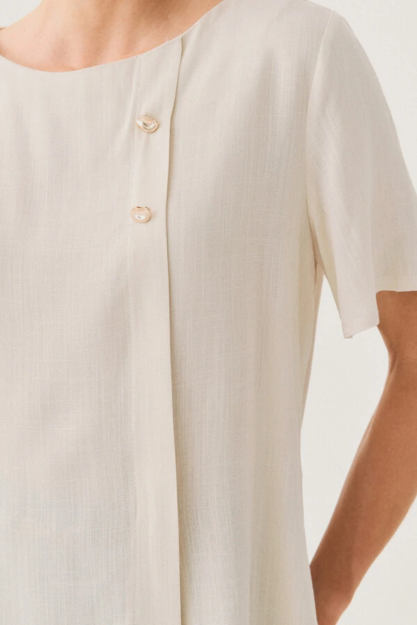 Blusa Prega Botões Gold Double