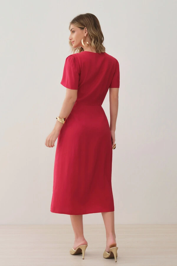Vestido Midi Leve Transpasse Gold
