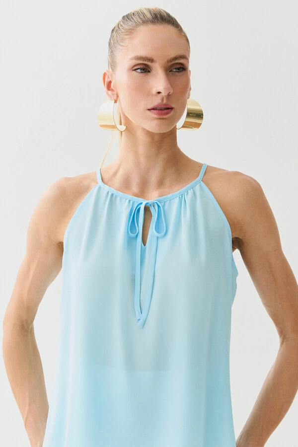 Alcinha Frente Única Decote Gota Laço