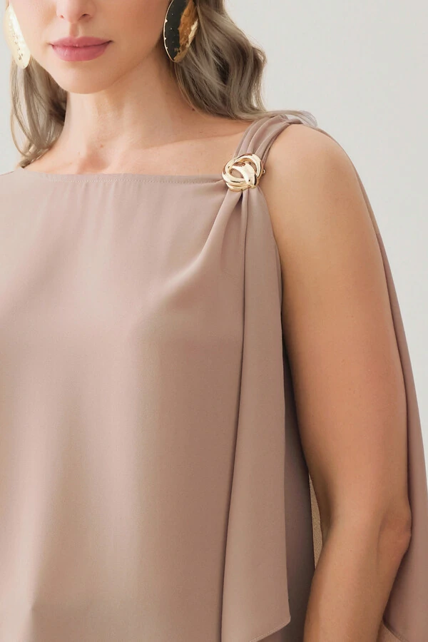 Regata Assimétrica Ombro Esquerdo Faixa Gold